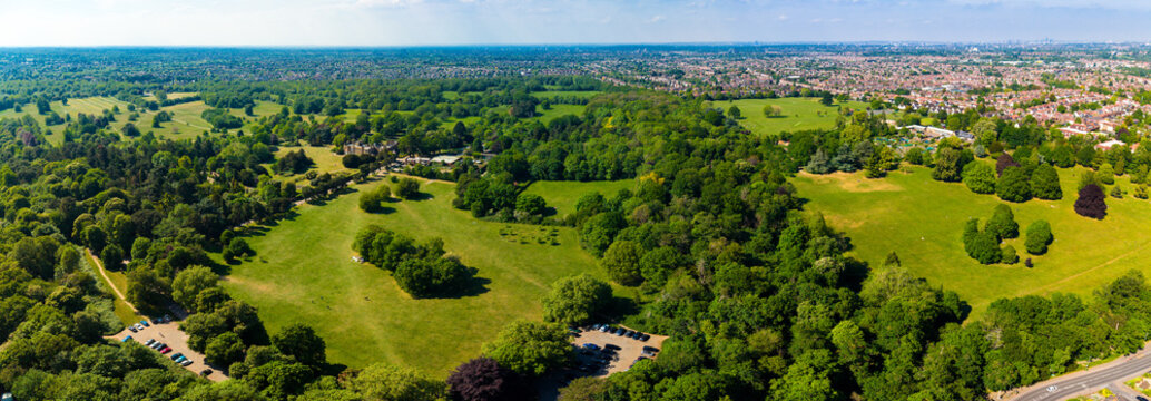 Nonsuch Park Mansion Sutton Drone View, UK