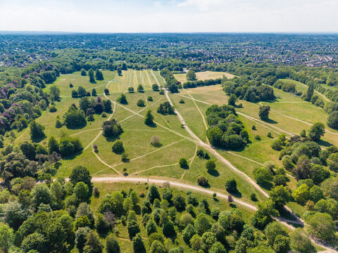 Nonsuch Park Mansion Sutton Drone View, UK