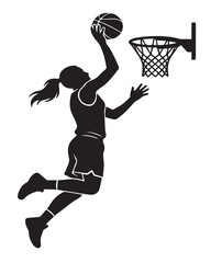 Obraz premium Female basketball player silhouette
