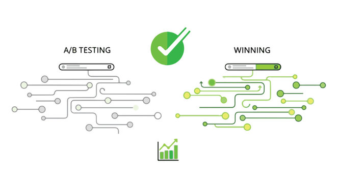 A/B testing concept with circuit board design