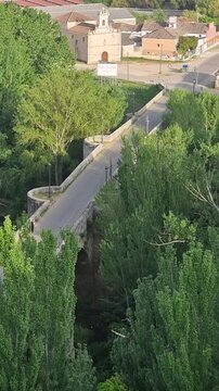Old bridge over the Duero River on the outskirts of Roa (formerly Roa de Duero), in the Community of Castile and Le&oacute;n.
