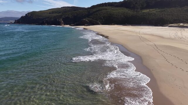 Playa do rostro beach in finisterre galicia spain