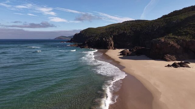 Playa do rostro beach in finisterre galicia spain