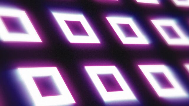Abstract neon geometric pattern with glowing white diamond shapes