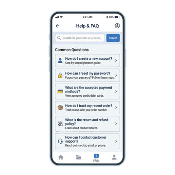 Help Faq Faqs With Phone With Search Bar