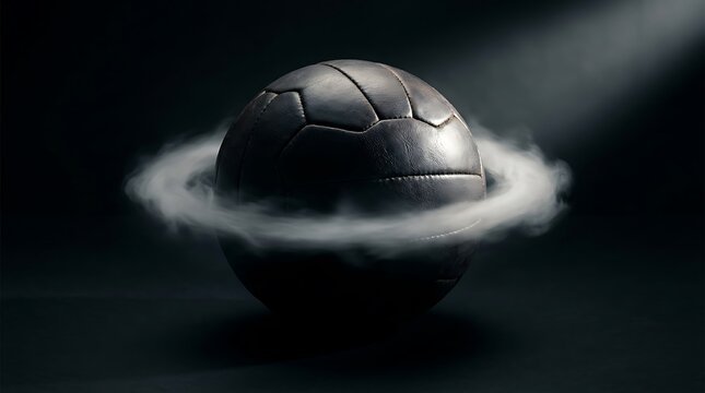 Dramatic fifa world cup soccer ball with smoke effect sports photography for championship themes