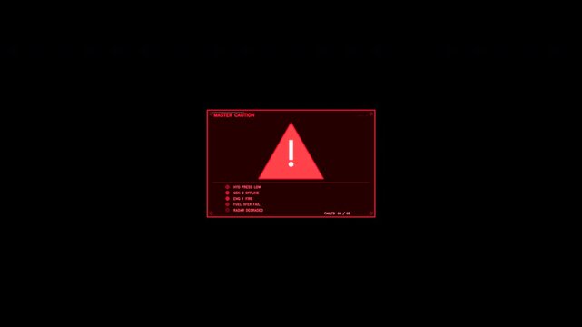 Red Master Caution Warning Alert HUD Element