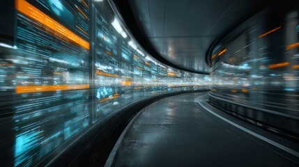 Obraz premium futuristic digital data flow or high speed data transfer within a smart cityscape. Advanced technological concepts like intelligent communication networks, internet of things (IoT). 