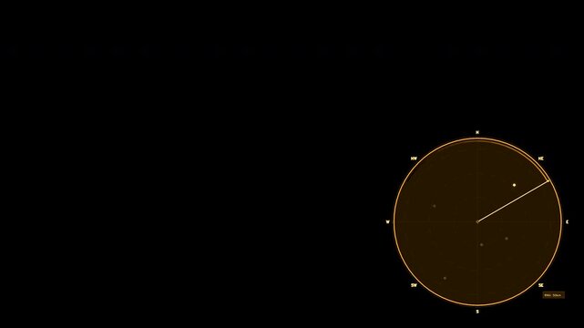 Amber Rotating Radar Sweep HUD Element