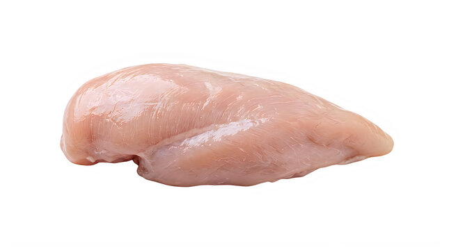 Raw fresh chicken fillet meat isolated on black background for organic food grocery and healthy cooking design element for background mockup and culinary butcher shop advertising art