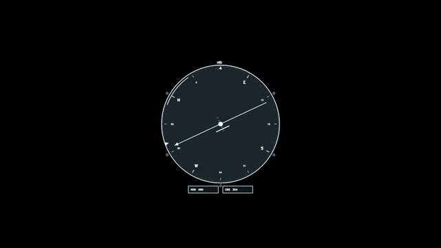 Rotating HSI Compass HUD Interface Element