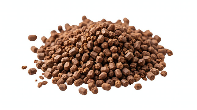 Isolated close-up image of a pile of termite droppings, presented on a clean white background.