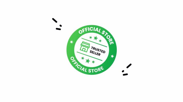 Official store trusted seller badge for businesses to display online, promoting trustworthiness and credibility to potential customers on various platforms.