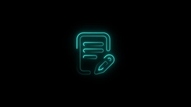 Check list icon, thin line , Documents list icon, Business Documents icon animation. tick mark, done, successful and complete. Documents icon with pen icon animation