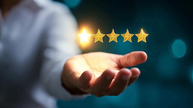 Businessman selecting positive satisfaction survey on digital interface, customer feedback and service review concept, rating score, user experience, quality evaluation, trust and