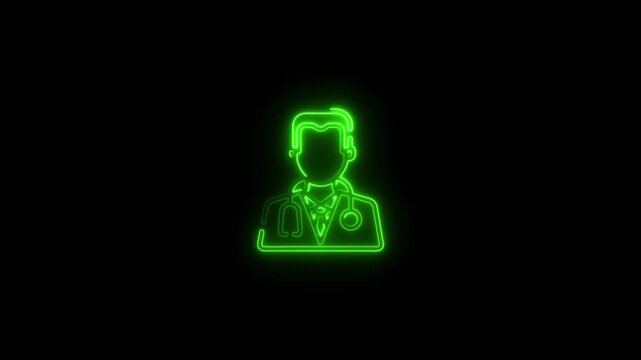 Glowing neon line Human head with question mark icon on black background. Neon glowing question mark with man head icon
