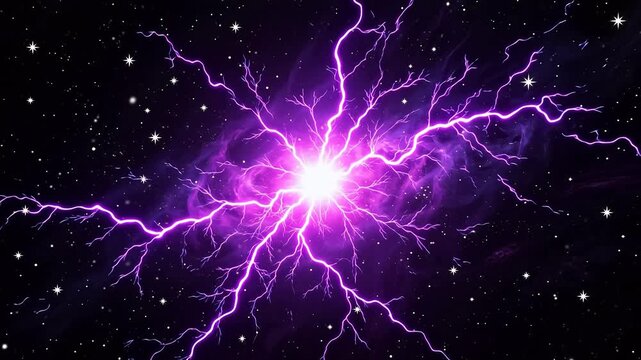 Purple nebula glow in deep space