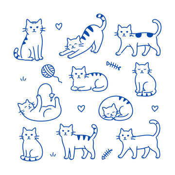 Cat character doodle set
Cute doodle character vector on white background
