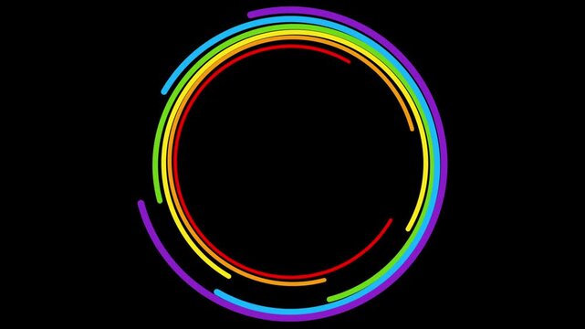 Colorful LGBTQ rainbow spiral lines abstract concept background. LGBT pride themes geometric motion design. Video animation Ultra HD 4K 3840x2160