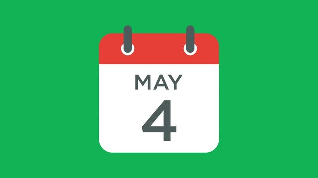 May 4 calendar icon vector