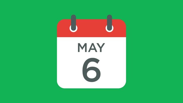 May 6 calendar icon vector