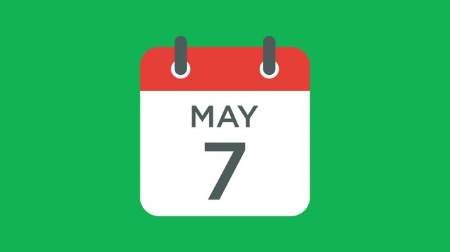 May 7 calendar icon vector