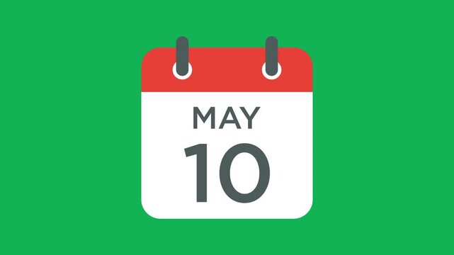 May 10 calendar icon vector