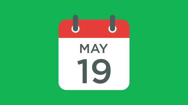 May 19 calendar icon vector