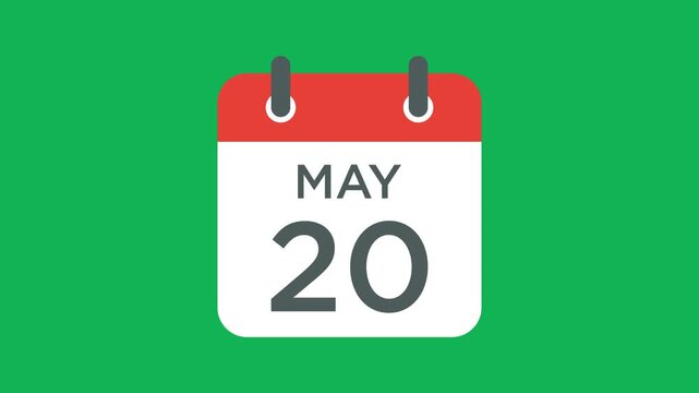 May 20 calendar icon vector
