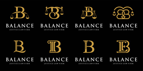 Set of collection initial letter B justice law firm logo design © agusp23
