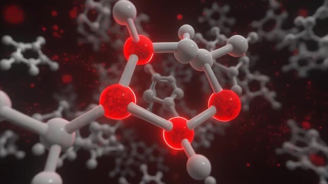 Dynamic molecular structures illustrating chemical bonds and scientific processes