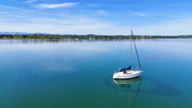 The tranquility of an alpine lake in Bavaria, Germany (Starnberger See)