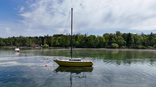 The tranquility of an alpine lake in Bavaria, Germany (Starnberger See)