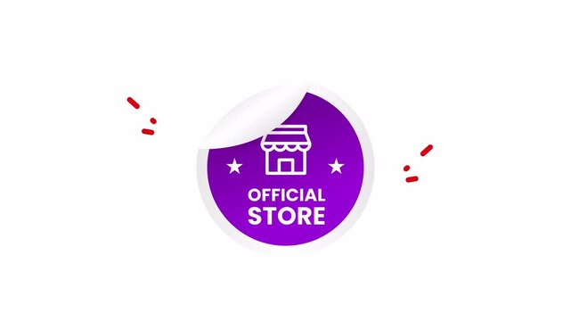 Official store sticker icon suitable for ecommerce websites, retail stores, online marketplaces, digital marketing, branding materials, and promotional campaigns.