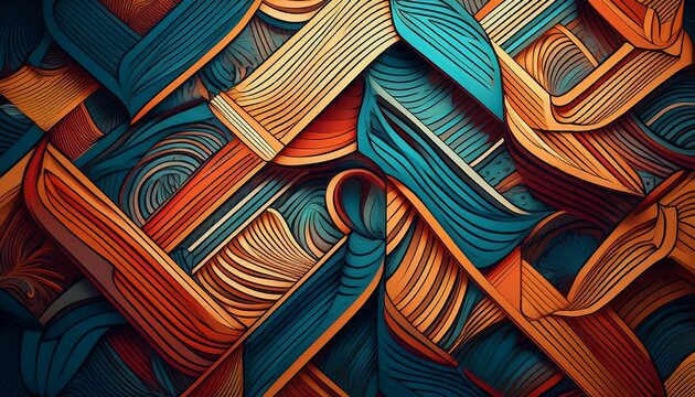 intricate geometric shapes forming a complex and captivating abstract pattern