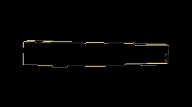 Sci fi HUD border frame animation for futuristic computer interface and data screen