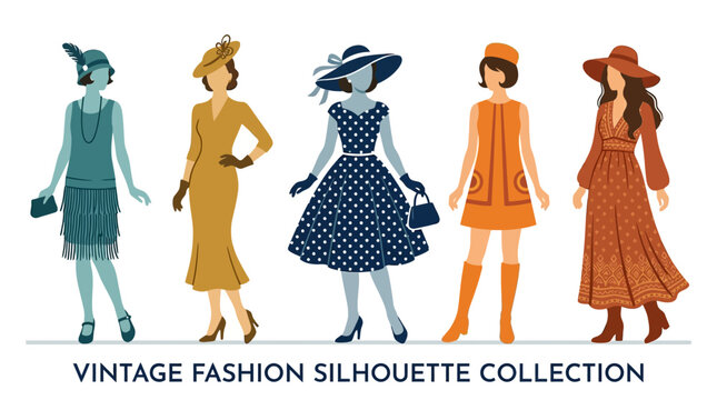 Vintage Fashion Silhouettes: Flapper, 1950s, 1960s Styles