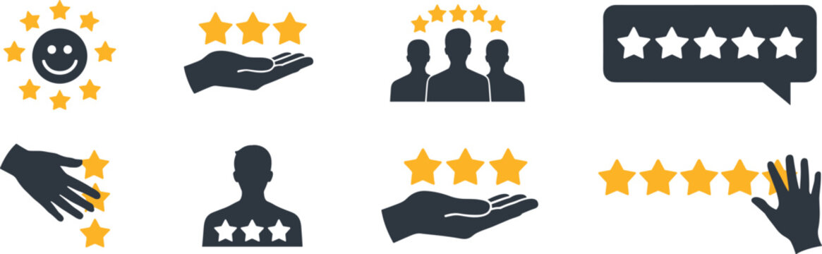 Collection of Star Rating and Feedback Icons review