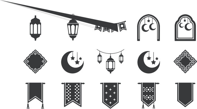 Black Silhouette Islamic Decorations And Banners ramadan