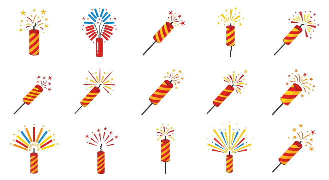 Collection of Festive Fireworks and Firecrackers for Celebrations