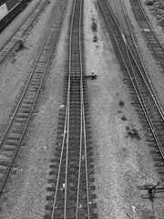 Fototapeta premium railway Tracks Black and White