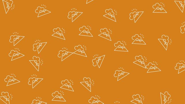 Abstract geometric design with white triangles on orange backdrop. Suitable for backgrounds, textiles, packaging, and modern graphic projects.