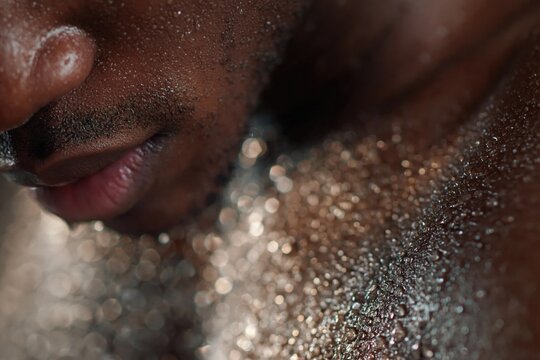 sweat on skin detail realistic workout effort raw photography