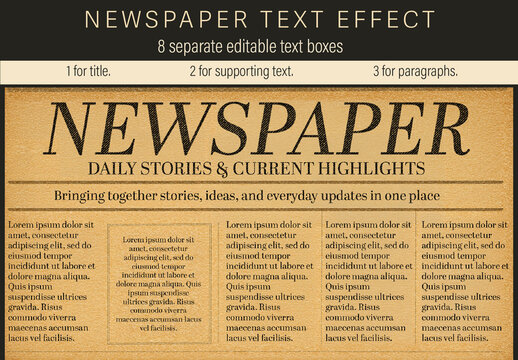 Newspaper Text Effect