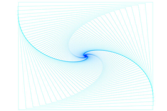 Geometric blue background with rotating squares spiral