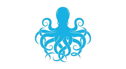 Blue octopus icon, sea creature symbol, ocean animal logo, aquatic vector graphic © Shabana