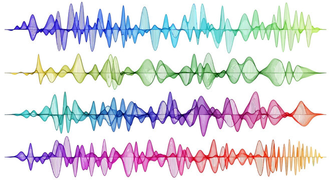 Sound wave, audio signal, waveform, equalizer, music pattern, colorful vector graphics, sound pattern