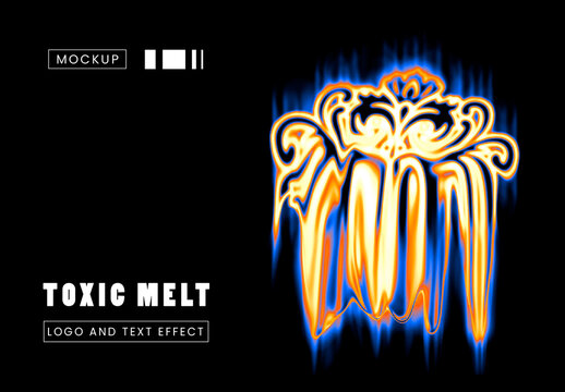 Toxic Melt Logo And Text Effect Mockup