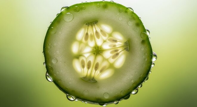 Cucumber slice close up