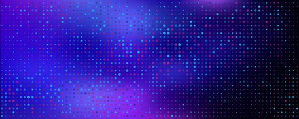 Purple abstract pixel texture bg video screen. Tv pattern background with square noise effect. Futuristic broadcast neon gradient banner for television. Modern vhs led static display element © sholeh